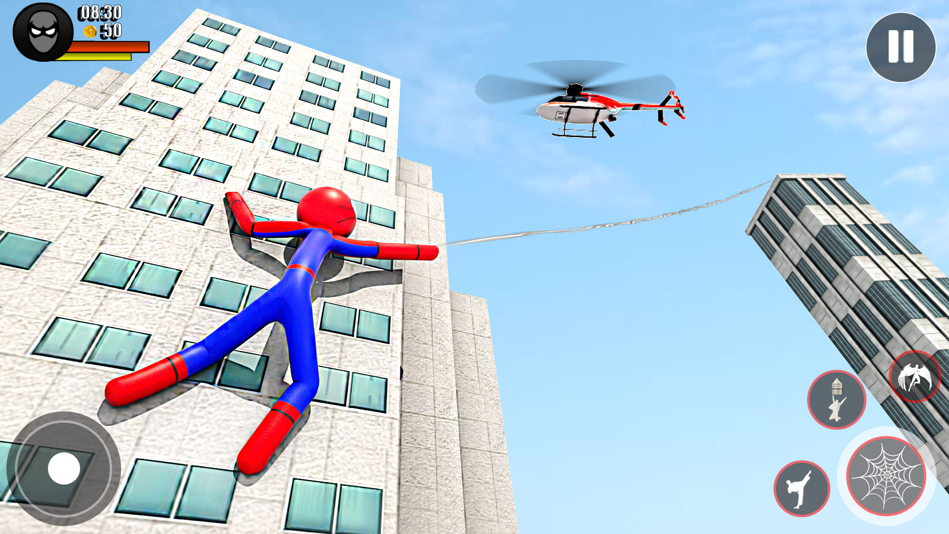 اسکرین شات 3 بازی Stickman Rope Hero-Spider Game