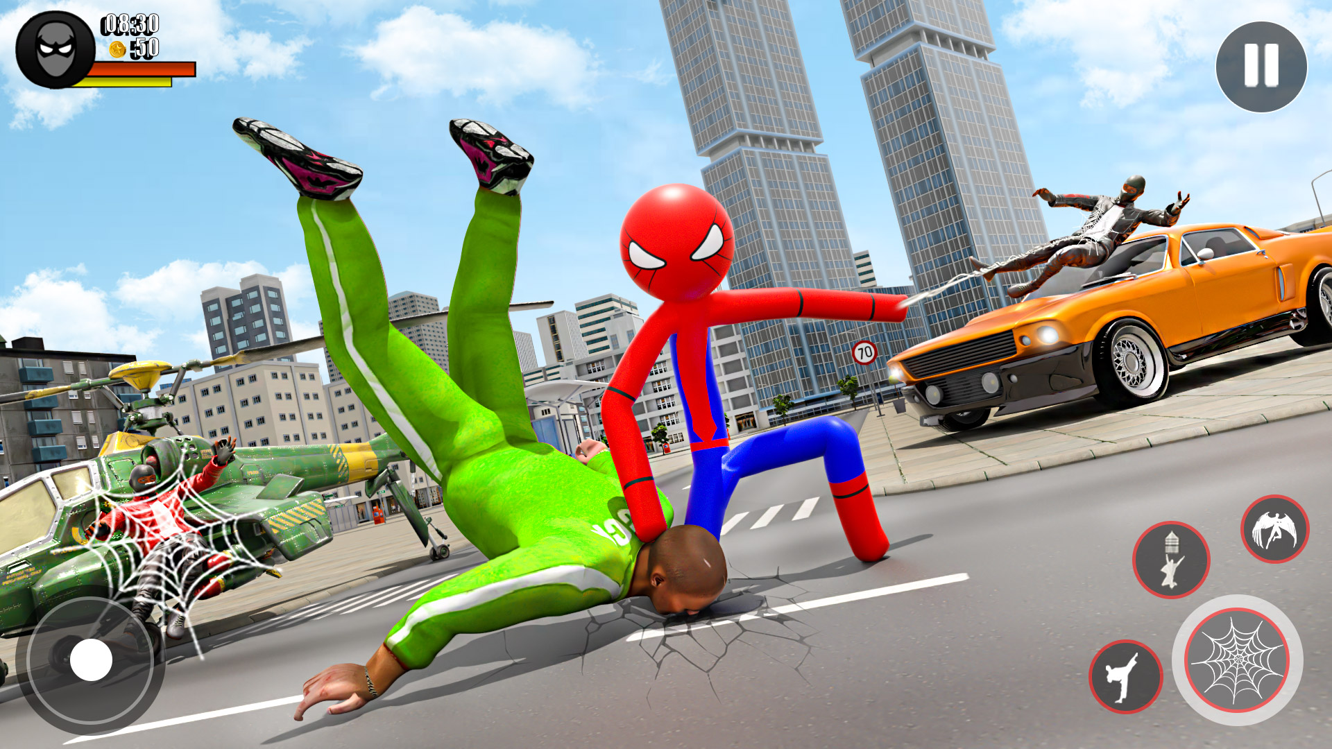 اسکرین شات 4 بازی Stickman Rope Hero-Spider Game