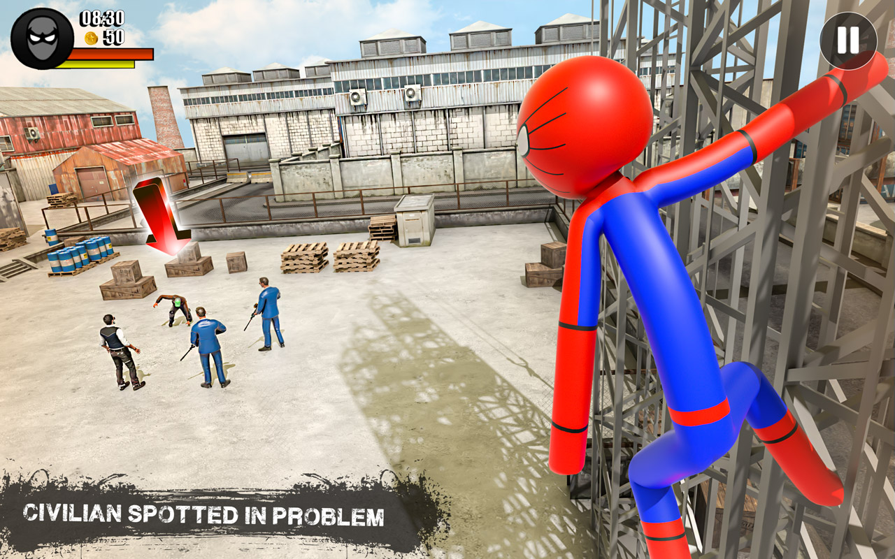 اسکرین شات 1 بازی Stickman Rope Hero-Spider Game