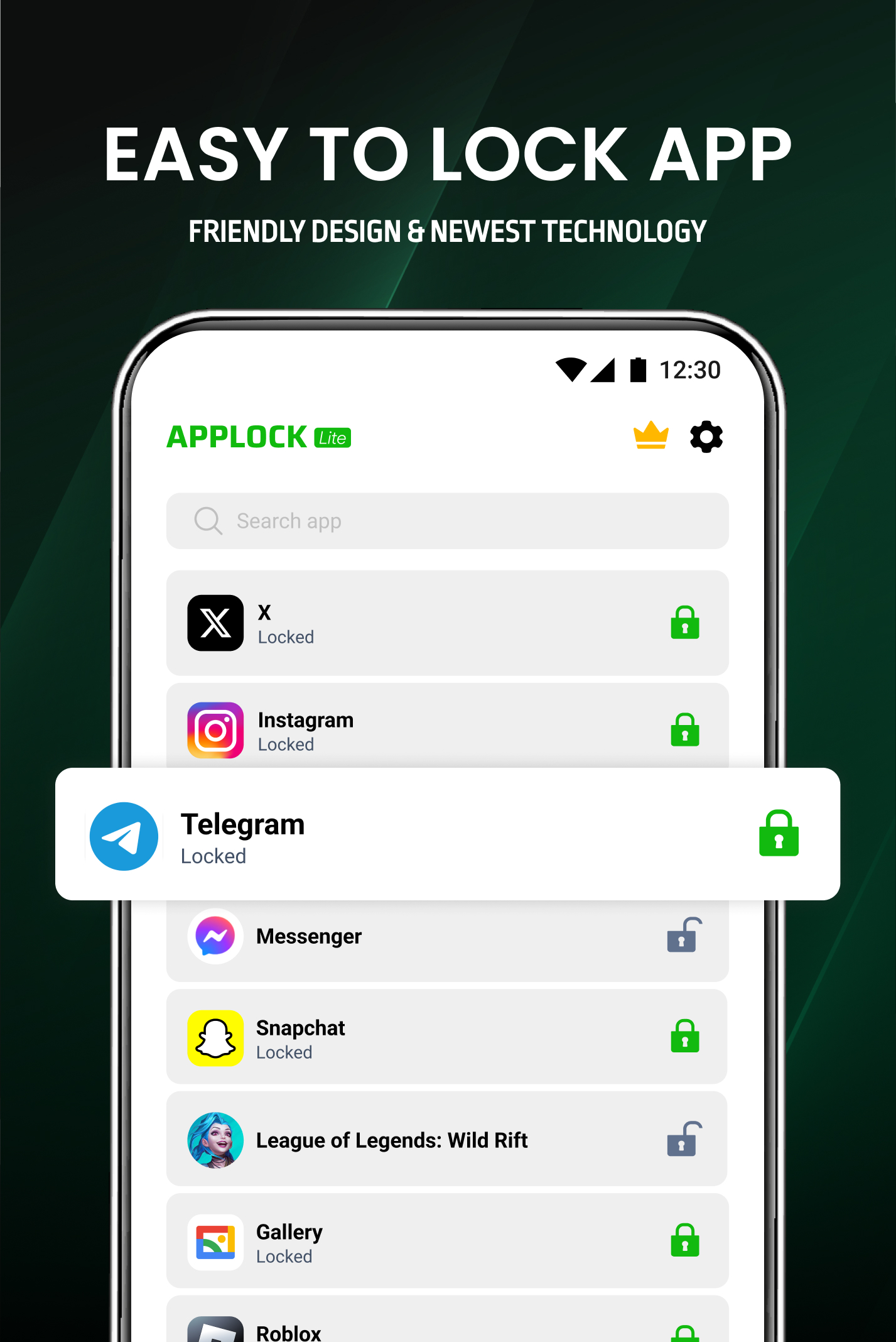 اسکرین شات 4 برنامه Applock Lite - Fingerprint