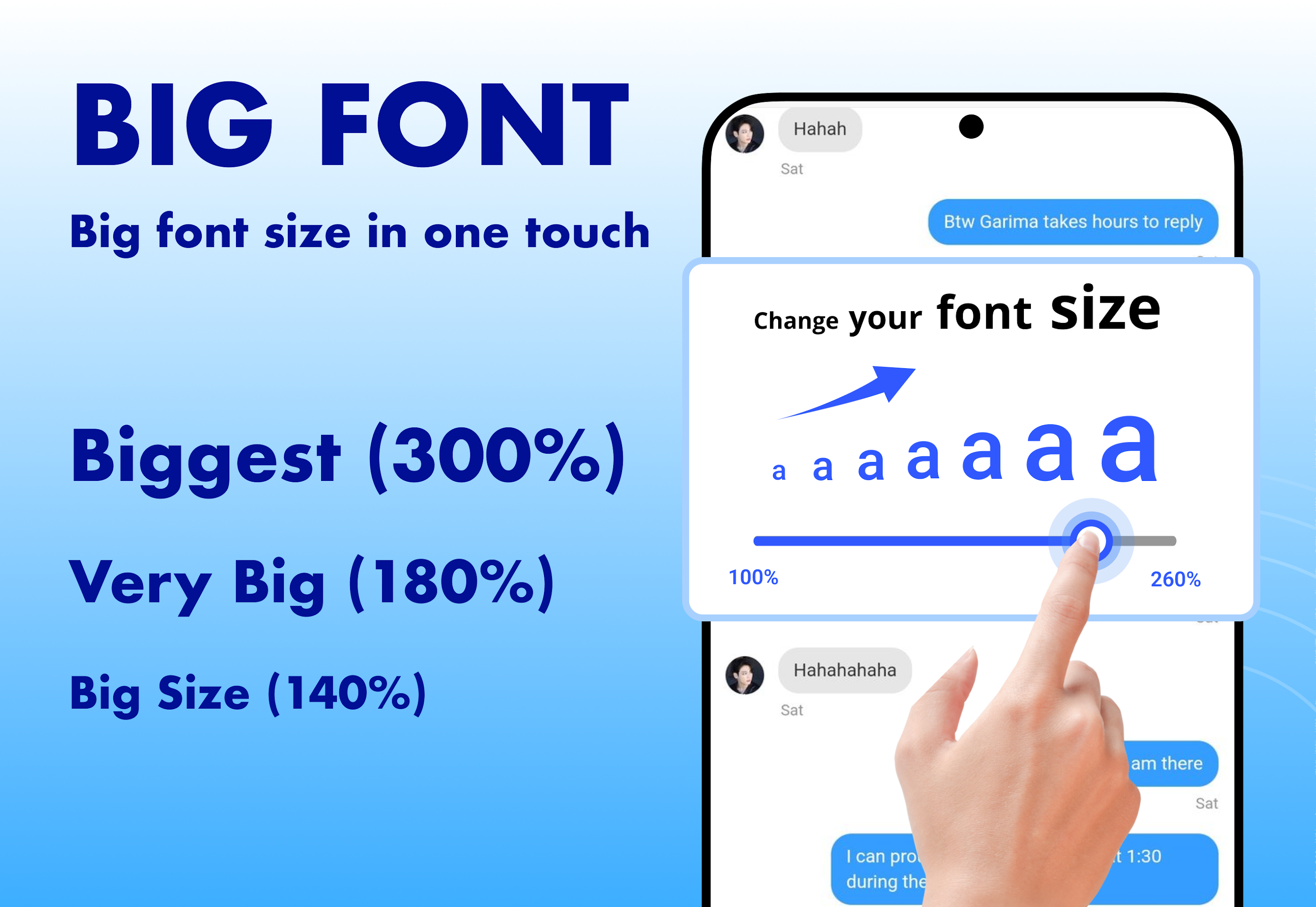 اسکرین شات 1 برنامه Big Font - Big Text Size