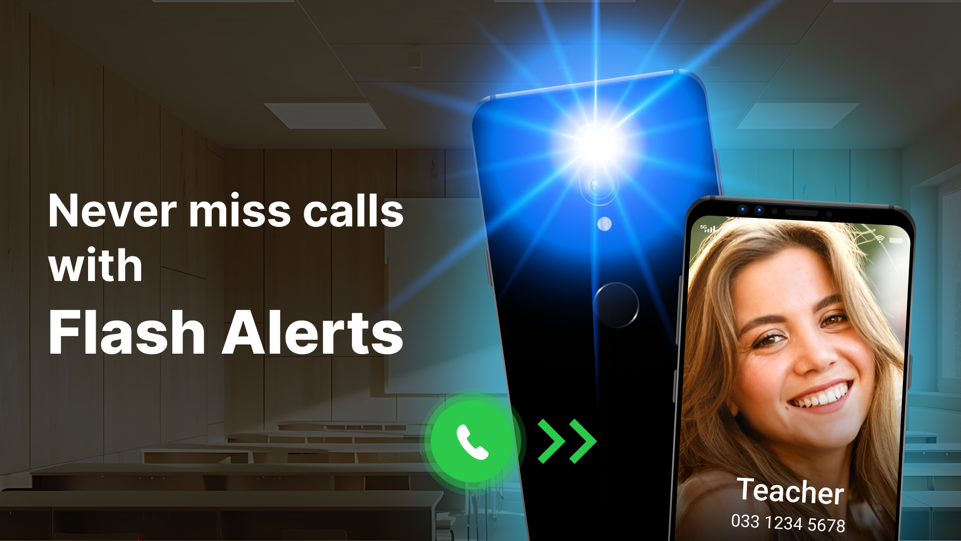 اسکرین شات 3 برنامه Flash App: Flash on call & SMS