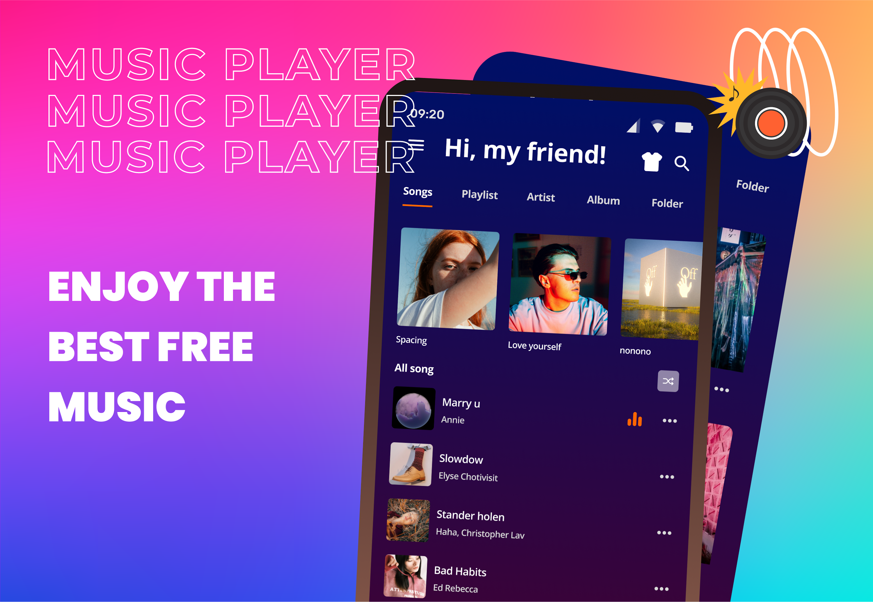 اسکرین شات 1 برنامه Music Player - MP3 player