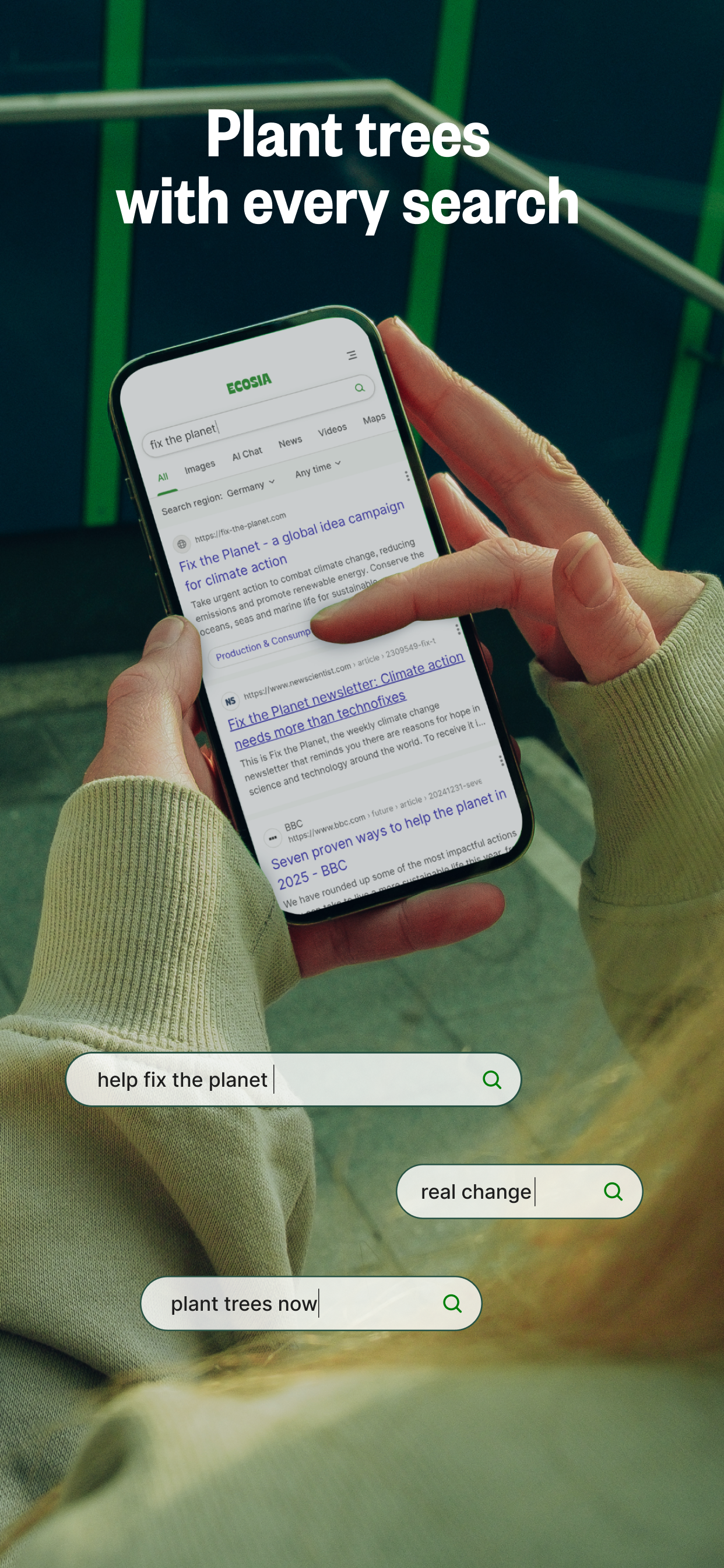 اسکرین شات 2 برنامه Ecosia: Search to plant trees