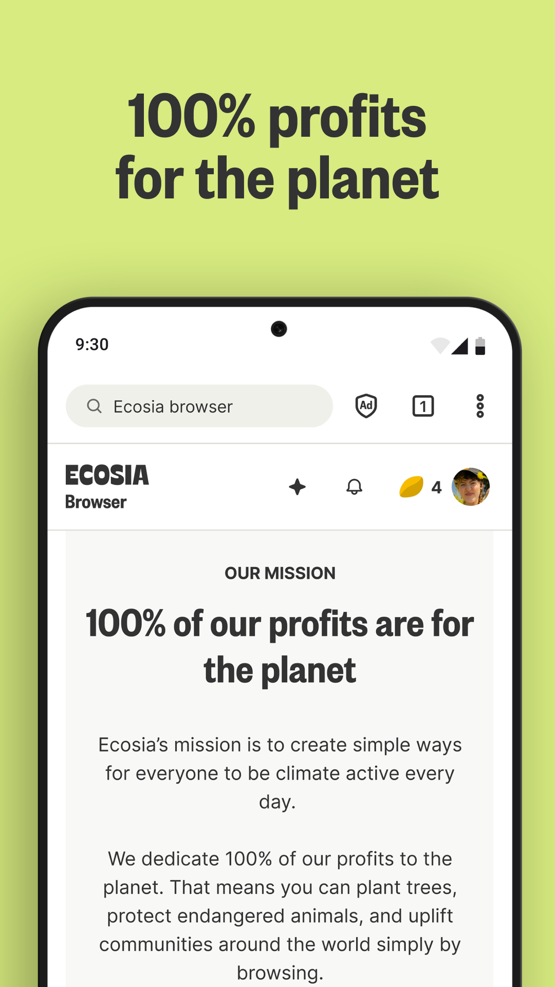 اسکرین شات 5 برنامه Ecosia: Search to plant trees