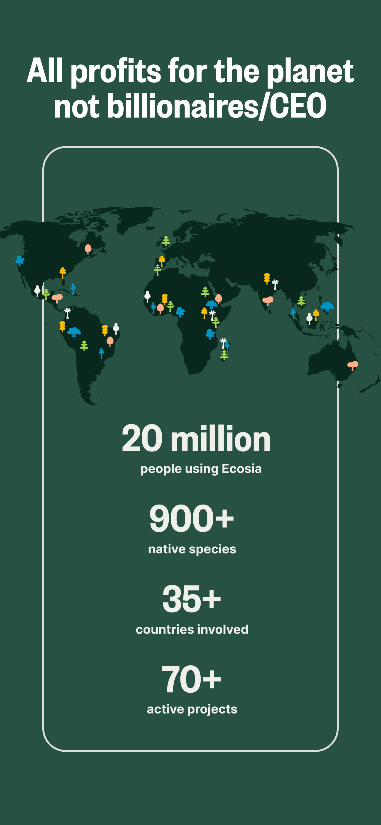 اسکرین شات 6 برنامه Ecosia: Search to plant trees