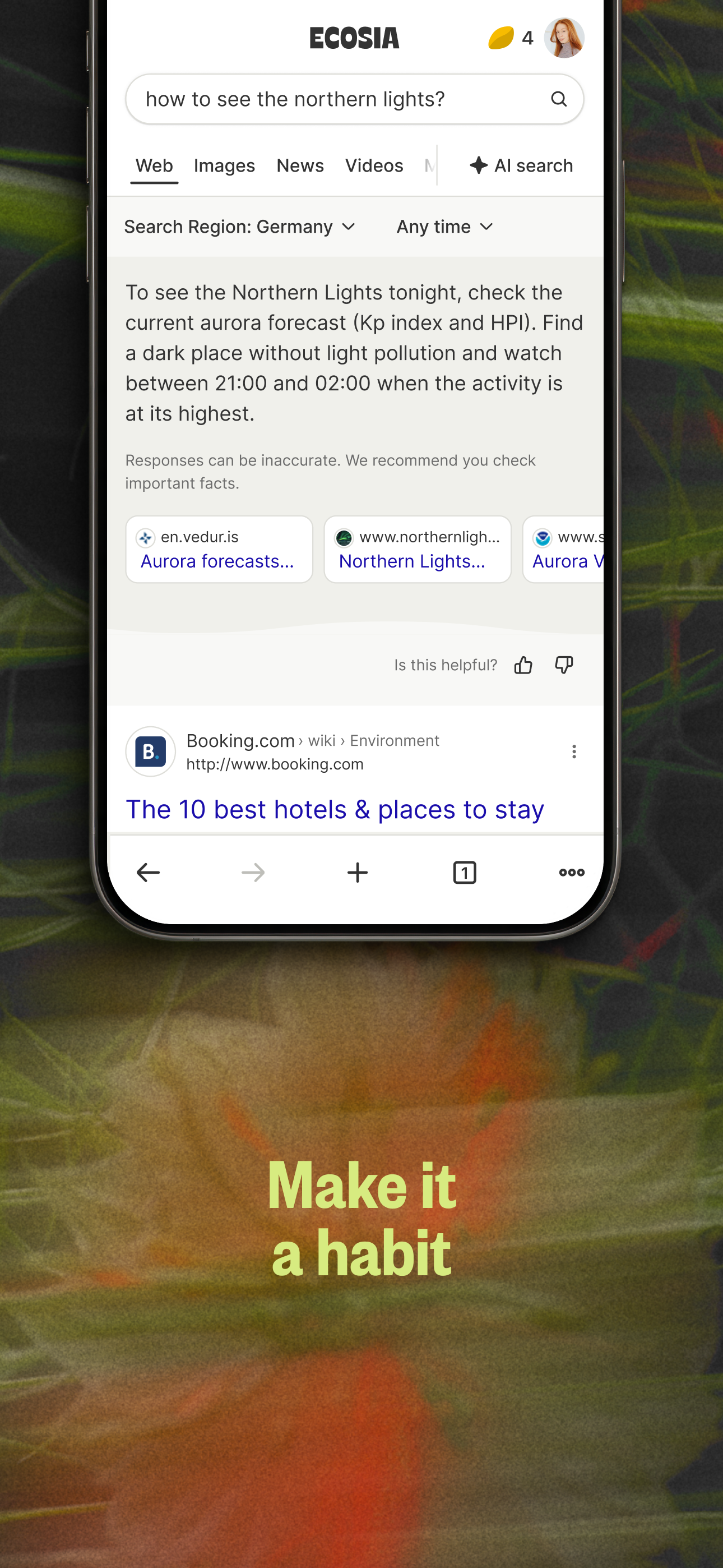 اسکرین شات 4 برنامه Ecosia: Search to plant trees