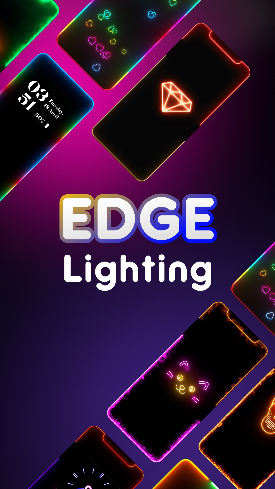اسکرین شات 1 برنامه Edge Lighting: LED BorderLight