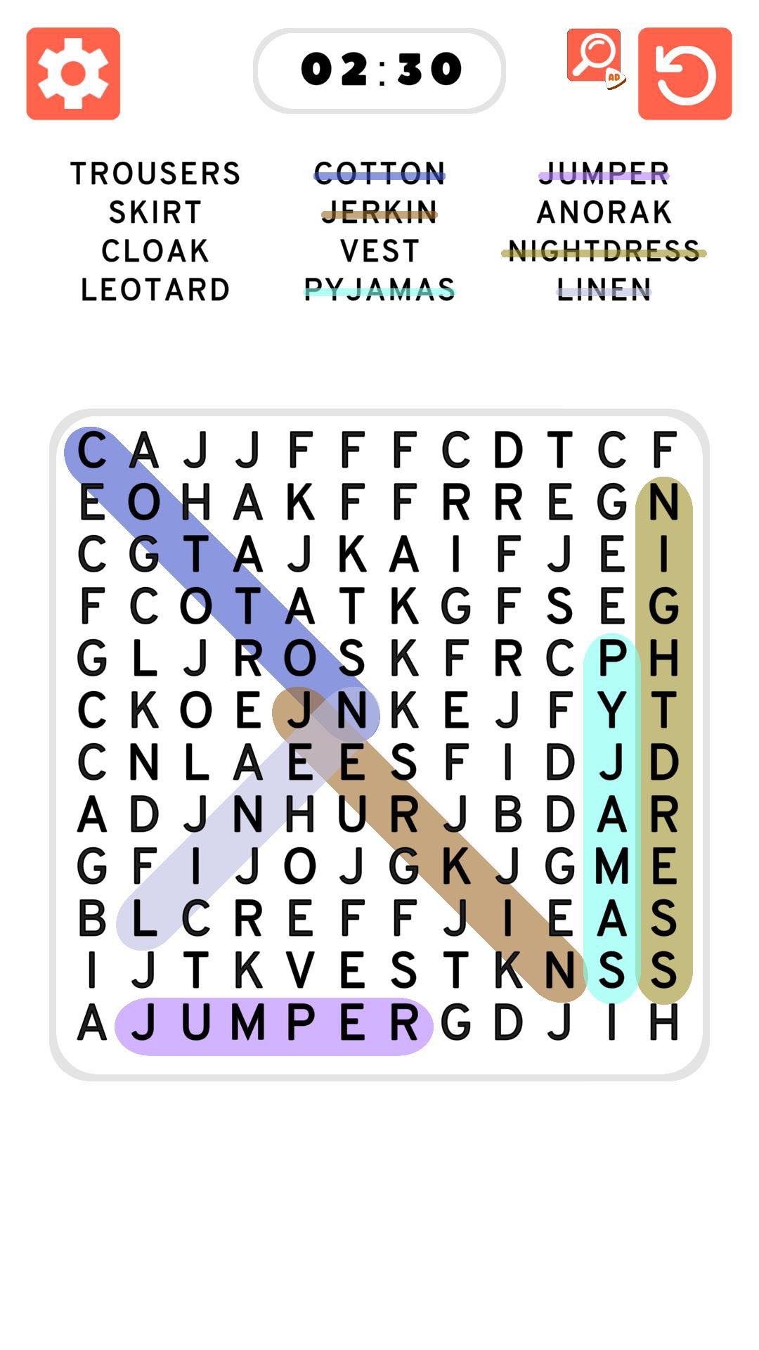 اسکرین شات 2 بازی Word Search Games in english