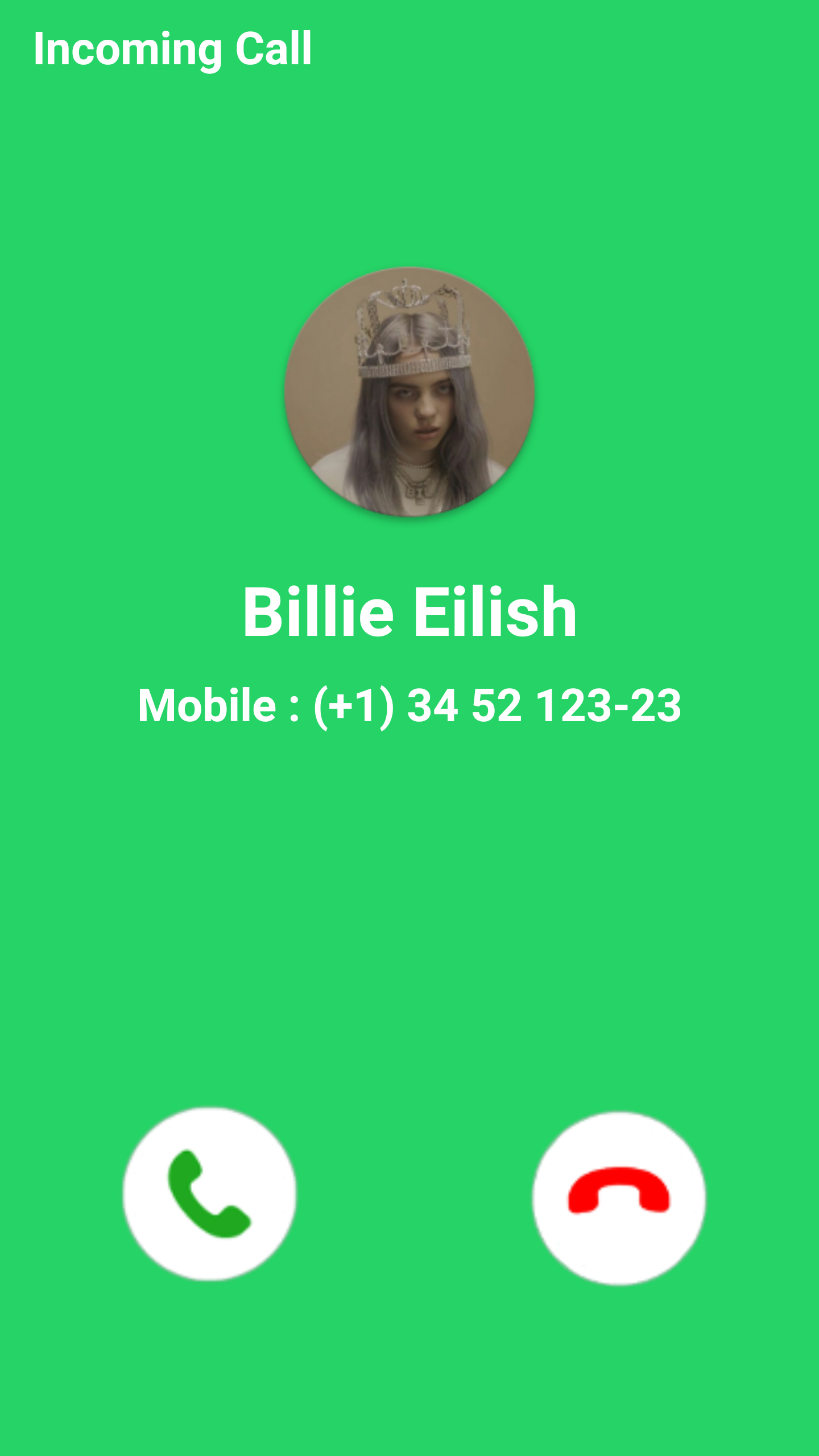 اسکرین شات 3 برنامه Billie Eilish Fake Video Call