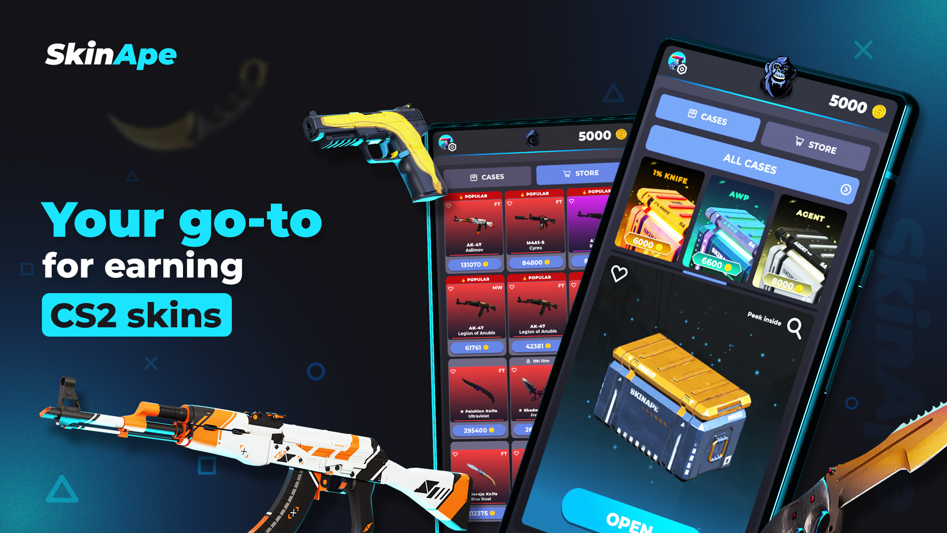 اسکرین شات 1 برنامه SkinApe CSGO: Win CS2 Skins