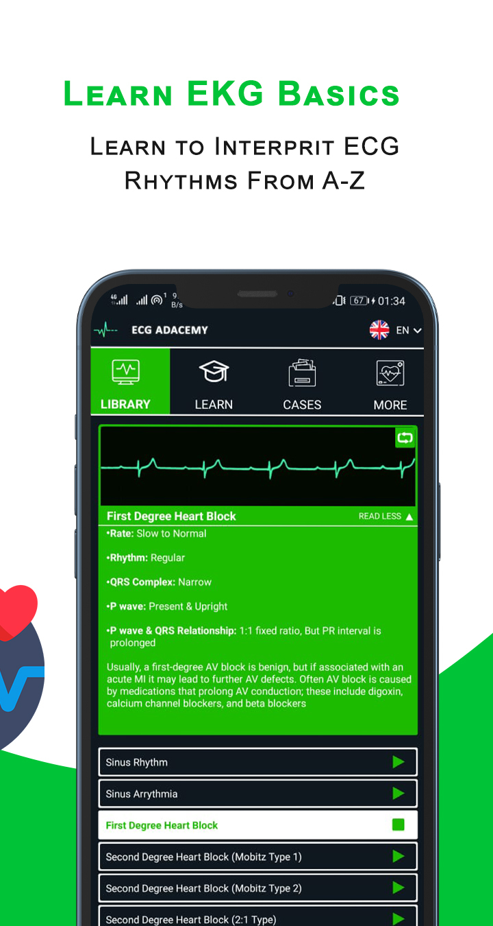 اسکرین شات 3 برنامه ECG Academy | ECG Made Easy