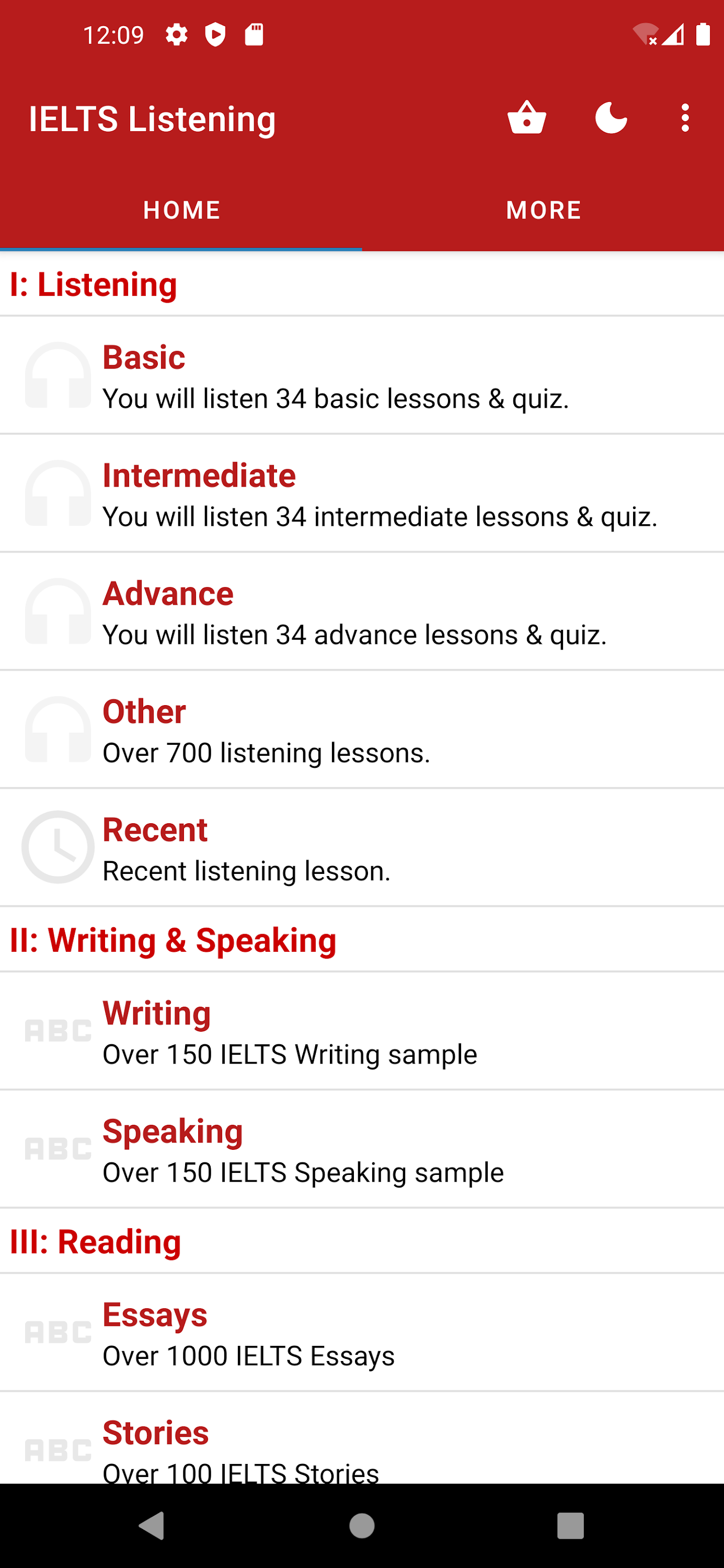 اسکرین شات 1 برنامه IELTS Learning English