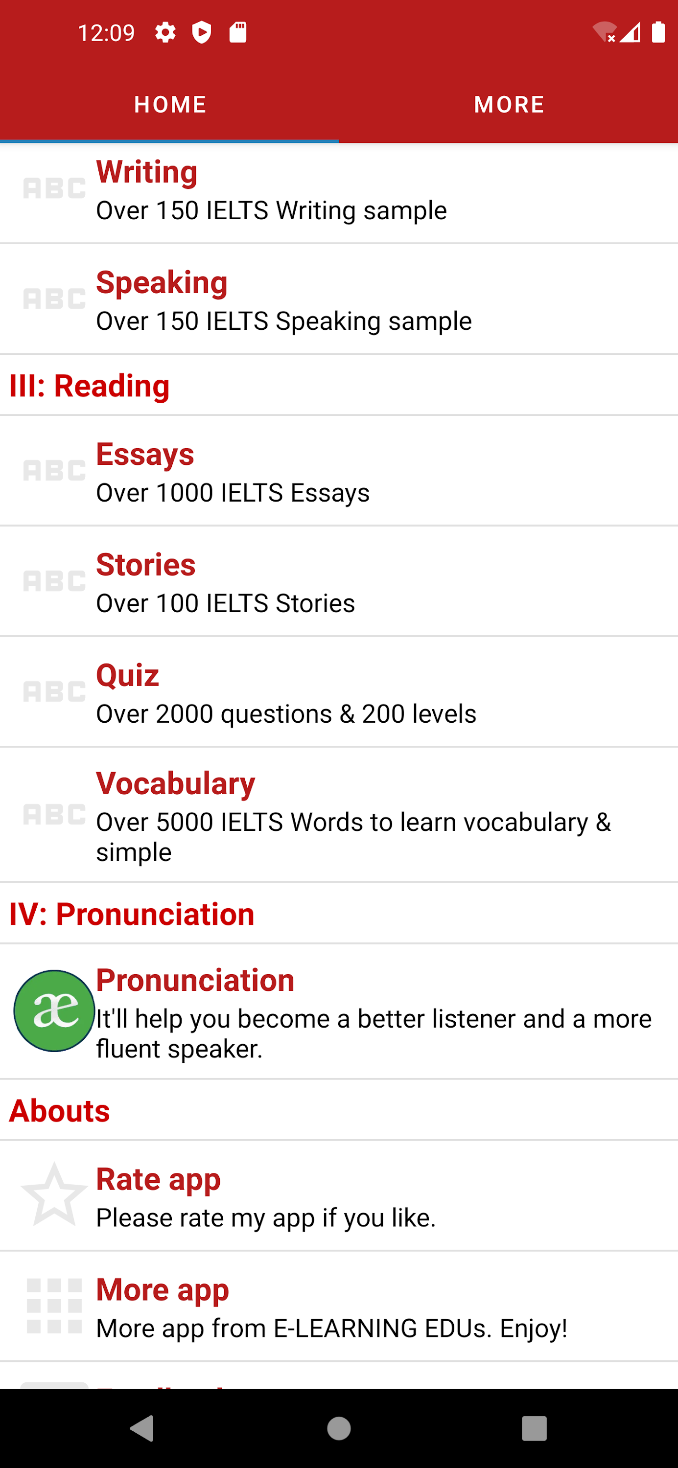 اسکرین شات 2 برنامه IELTS Learning English