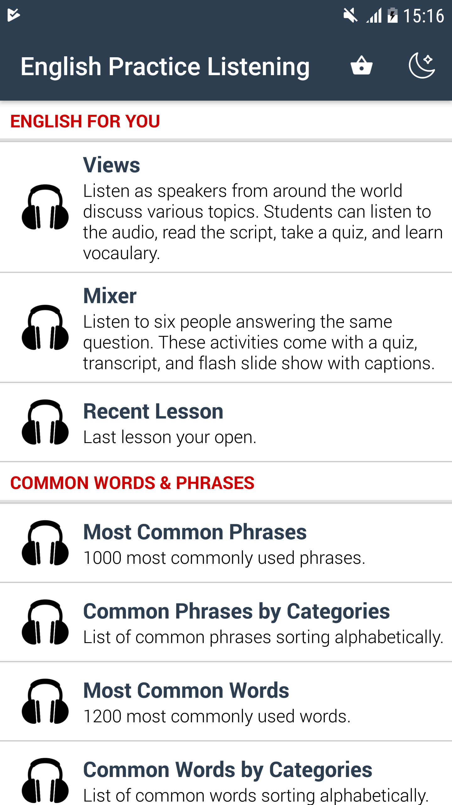 اسکرین شات 1 برنامه English Listening Practice