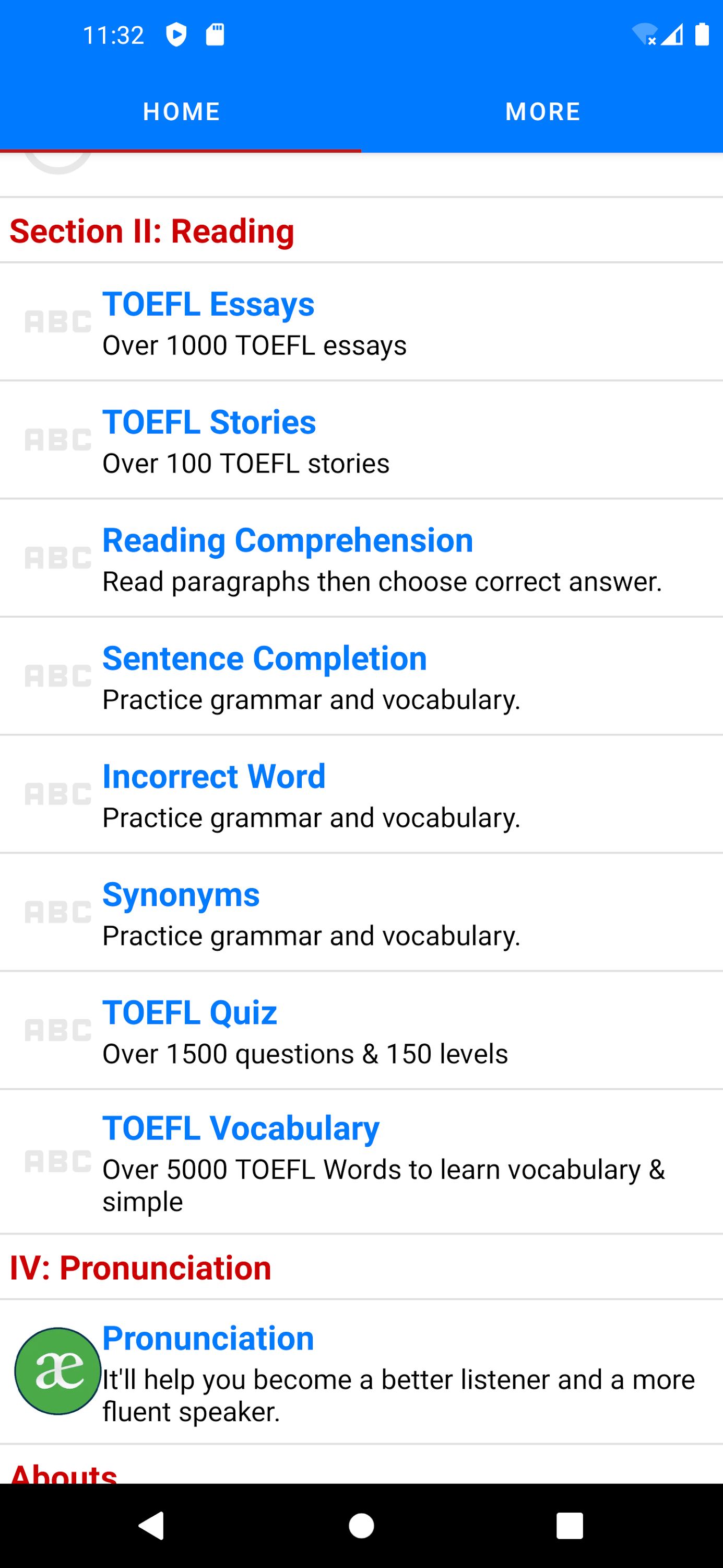 اسکرین شات 2 برنامه TOEFL Learning English