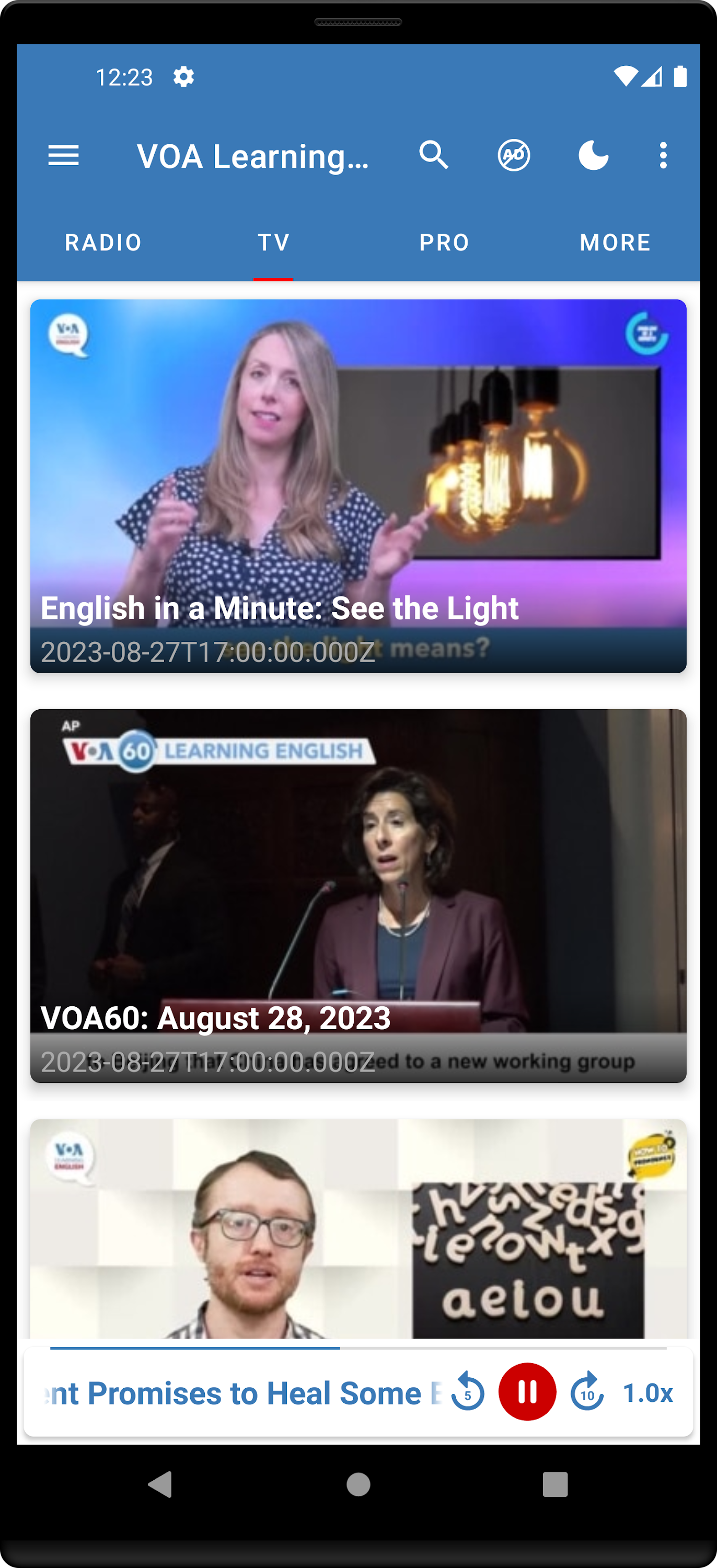 اسکرین شات 3 برنامه VOA Learning English
