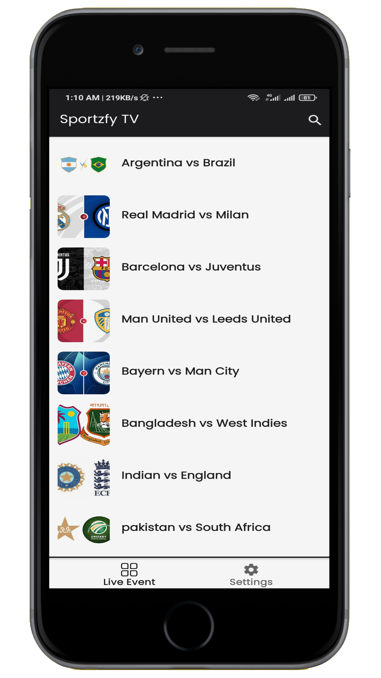 اسکرین شات 3 برنامه Sportzfy