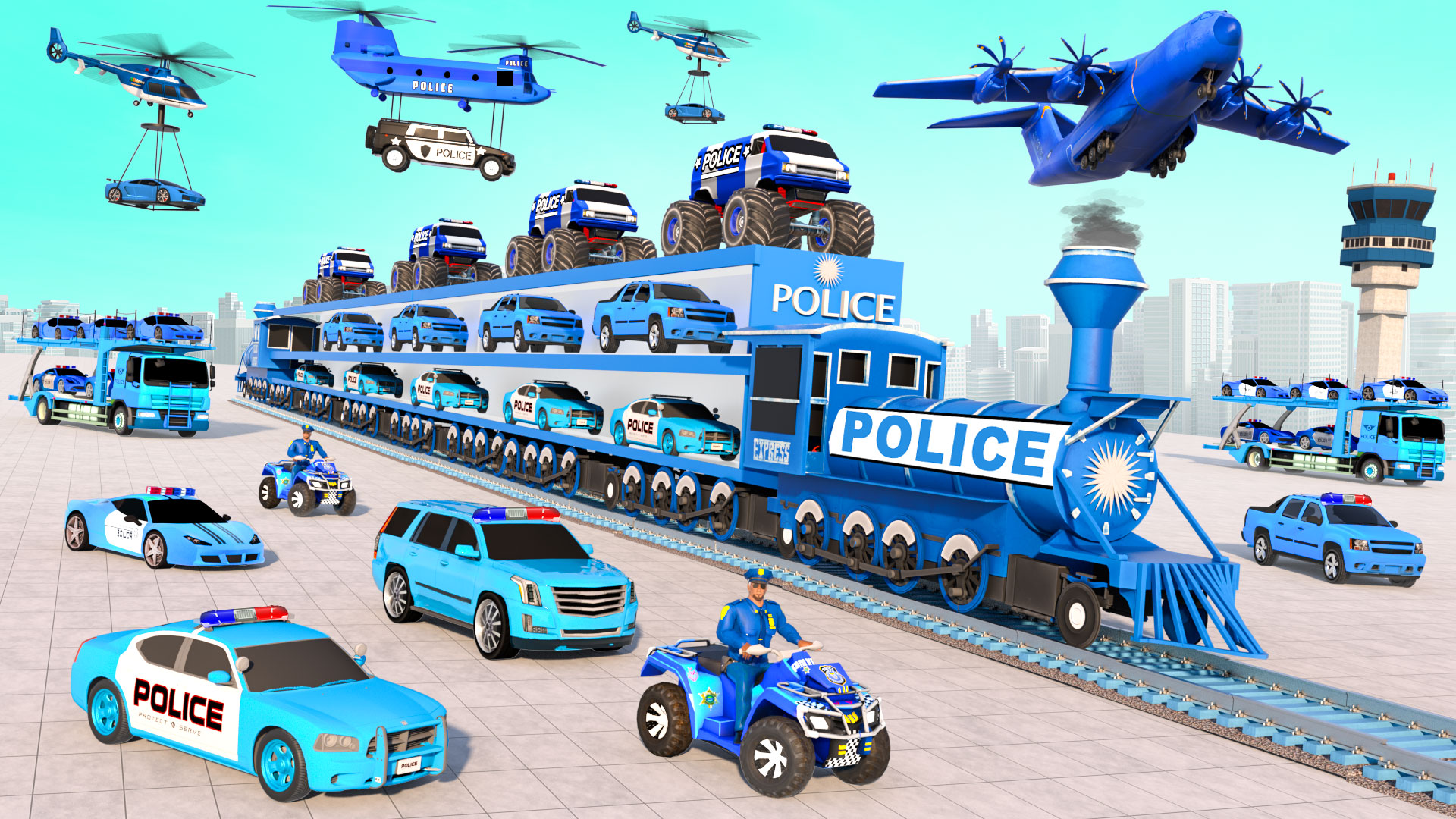 اسکرین شات 1 برنامه Police Car Transport Car Game