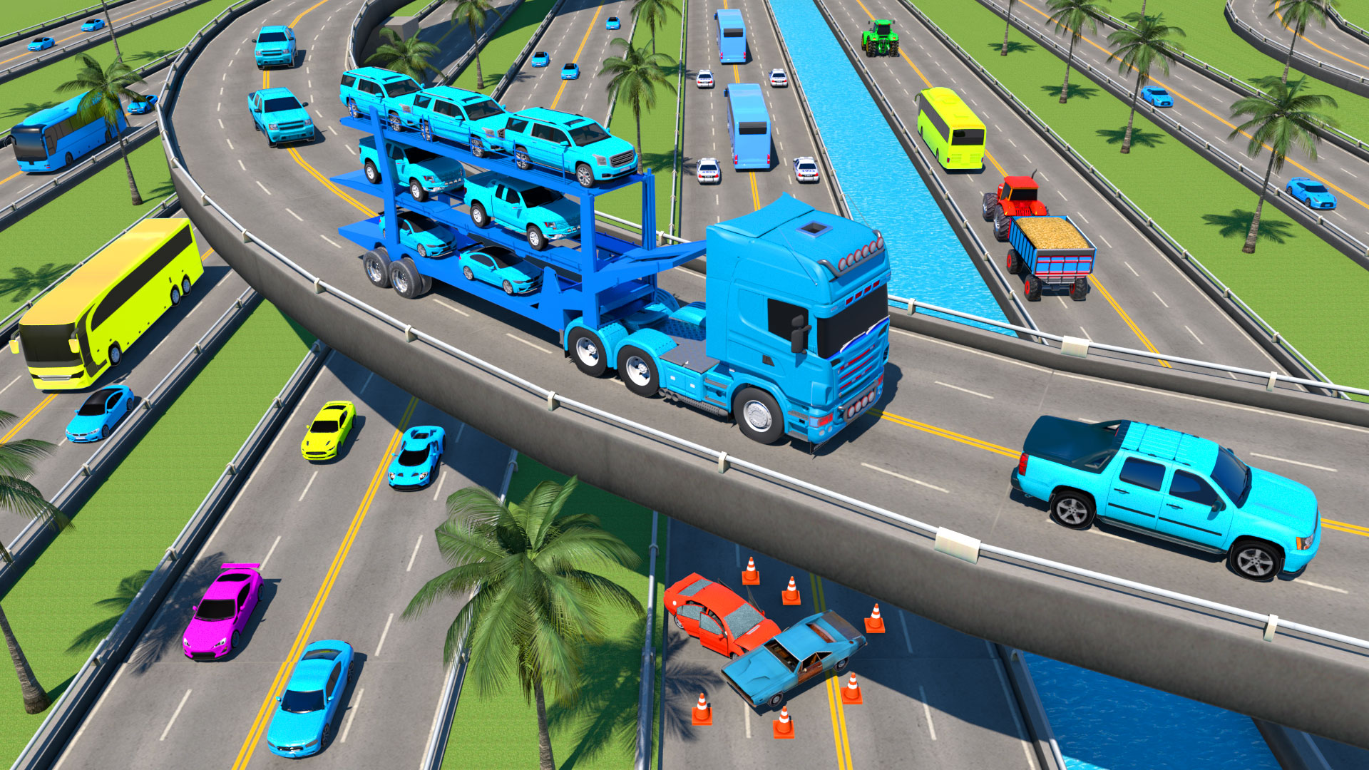 اسکرین شات 4 برنامه Police Car Transport Car Game