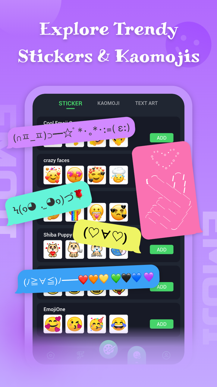 اسکرین شات 2 برنامه Emoji keyboard - Themes, Fonts