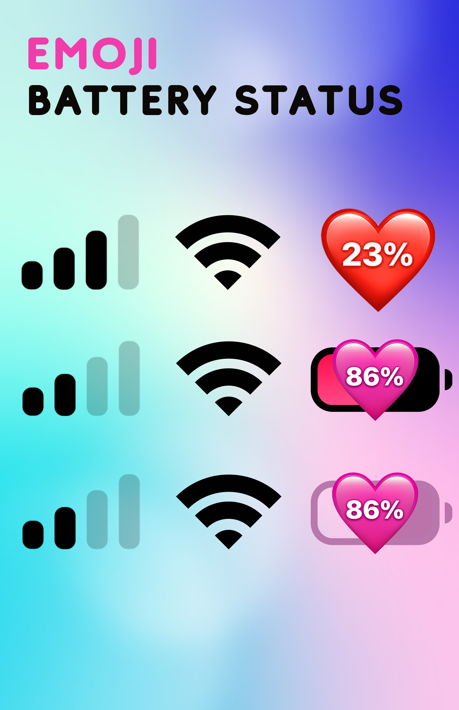 اسکرین شات 4 برنامه Emoji Battery Status Bar