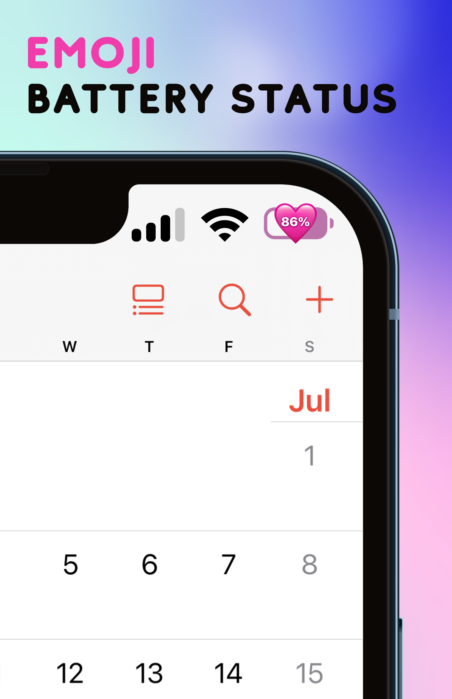 اسکرین شات 1 برنامه Emoji Battery Status Bar
