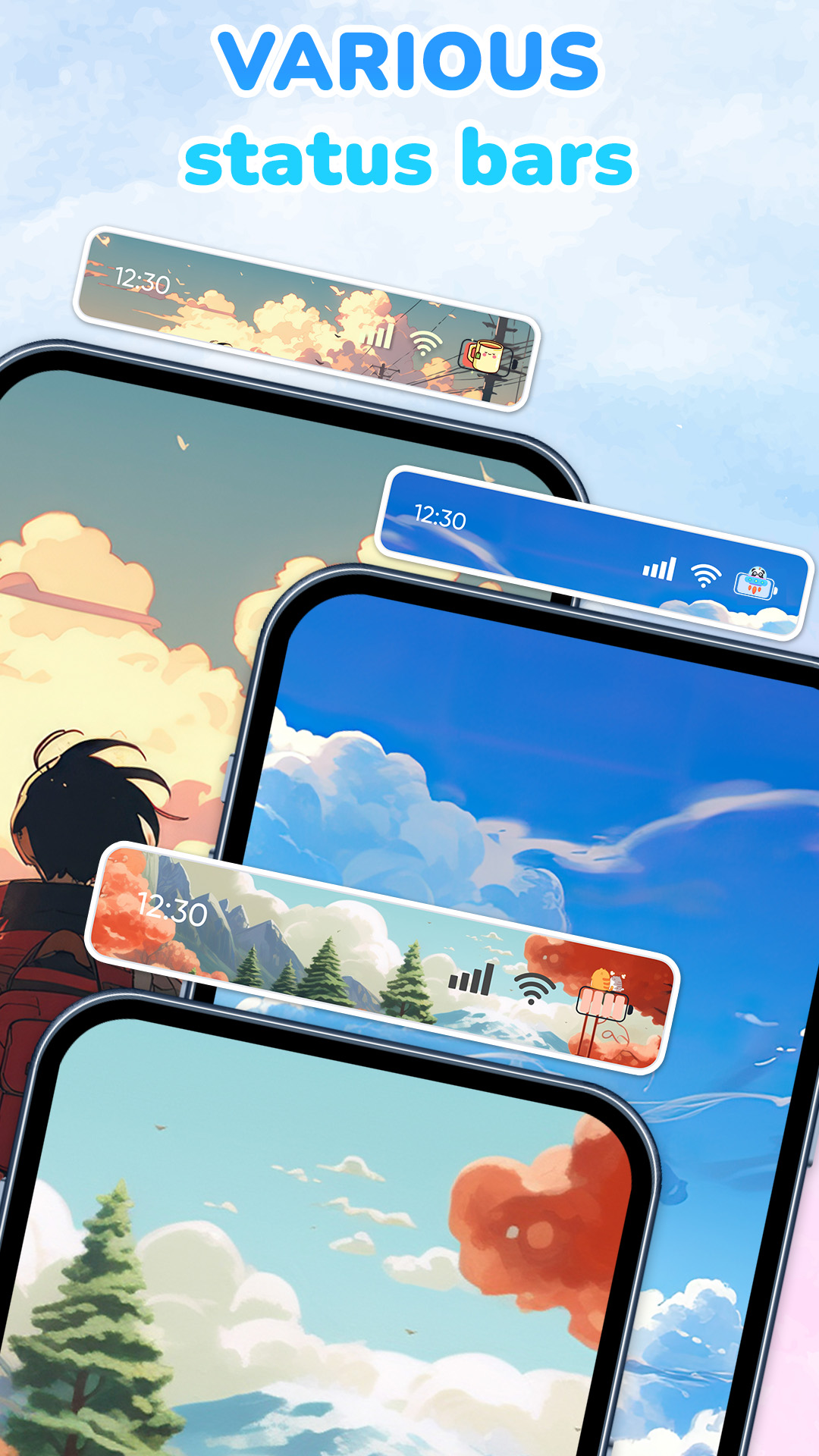اسکرین شات 3 برنامه Emoji Battery: Status Bar