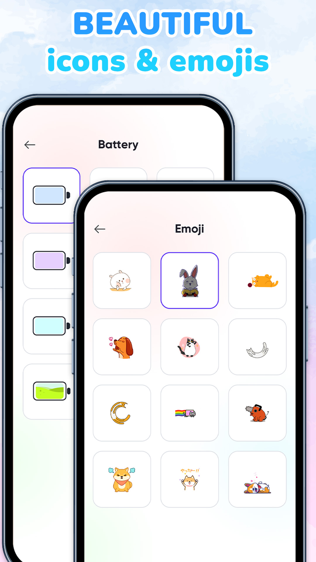 اسکرین شات 4 برنامه Emoji Battery: Status Bar