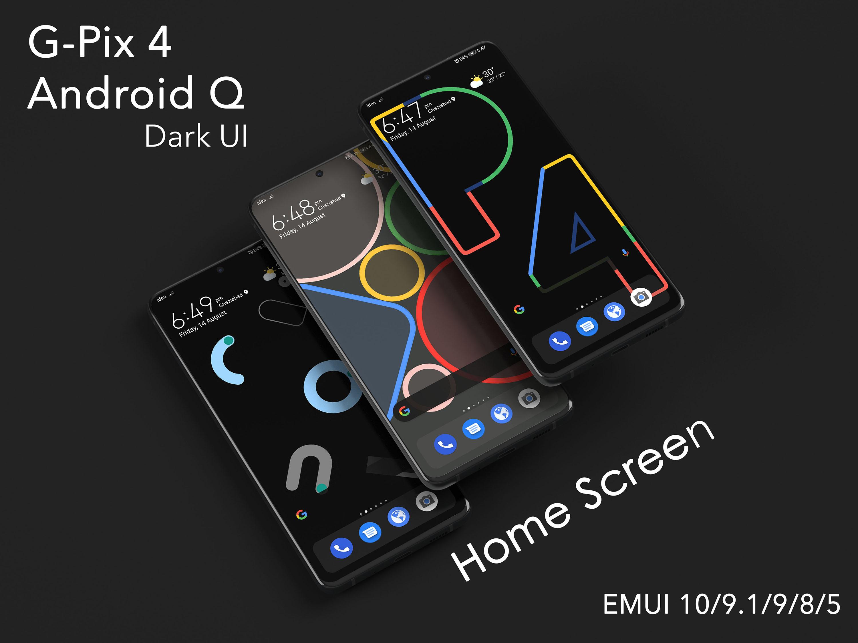 اسکرین شات 7 برنامه G-Pix  Android-12 Dark UI EMUI 11/10/9/8/5 Theme