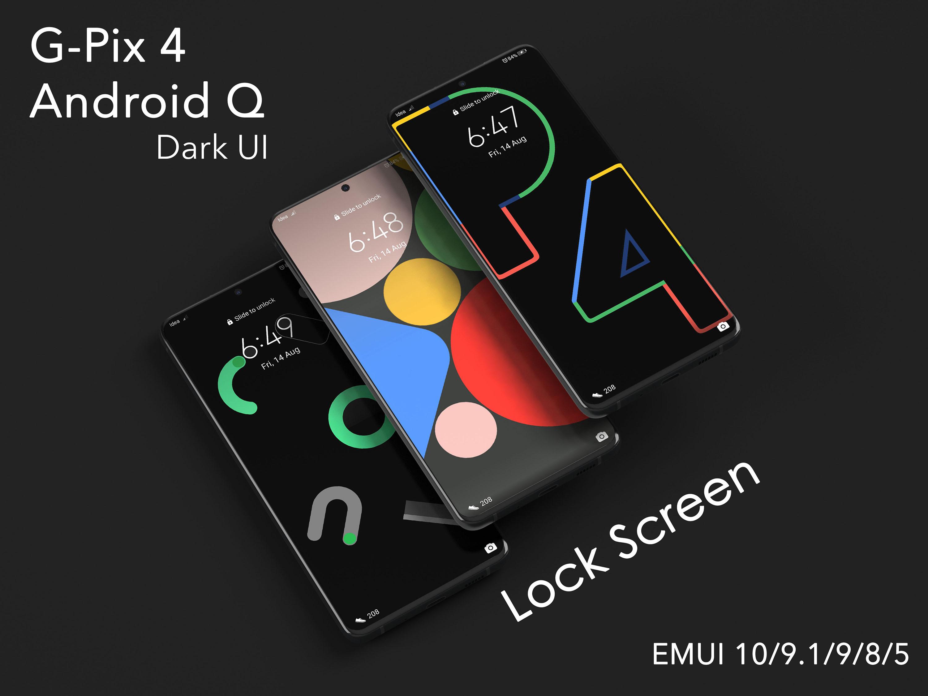 اسکرین شات 6 برنامه G-Pix  Android-12 Dark UI EMUI 11/10/9/8/5 Theme