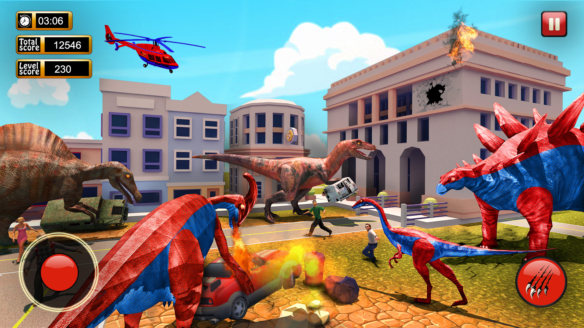 اسکرین شات 3 بازی Dinosaur Games City Rampage