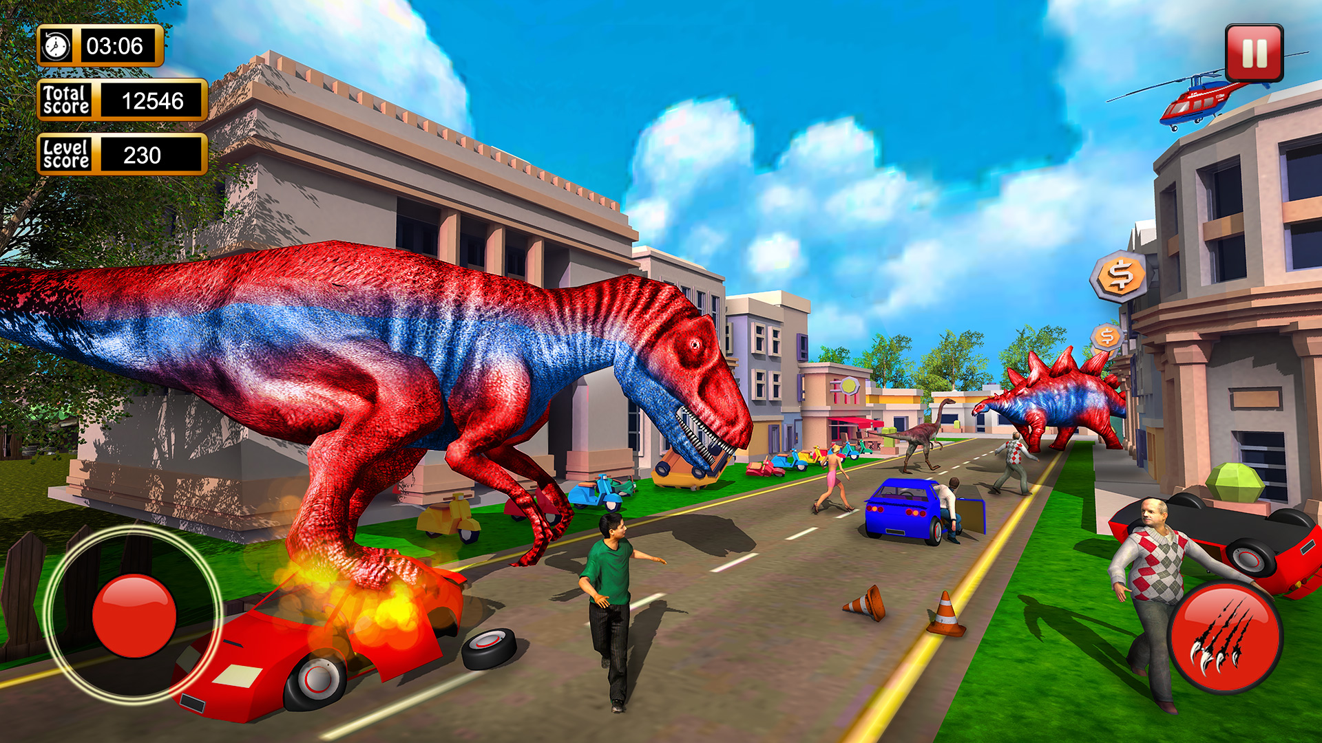 اسکرین شات 2 بازی Dinosaur Games City Rampage