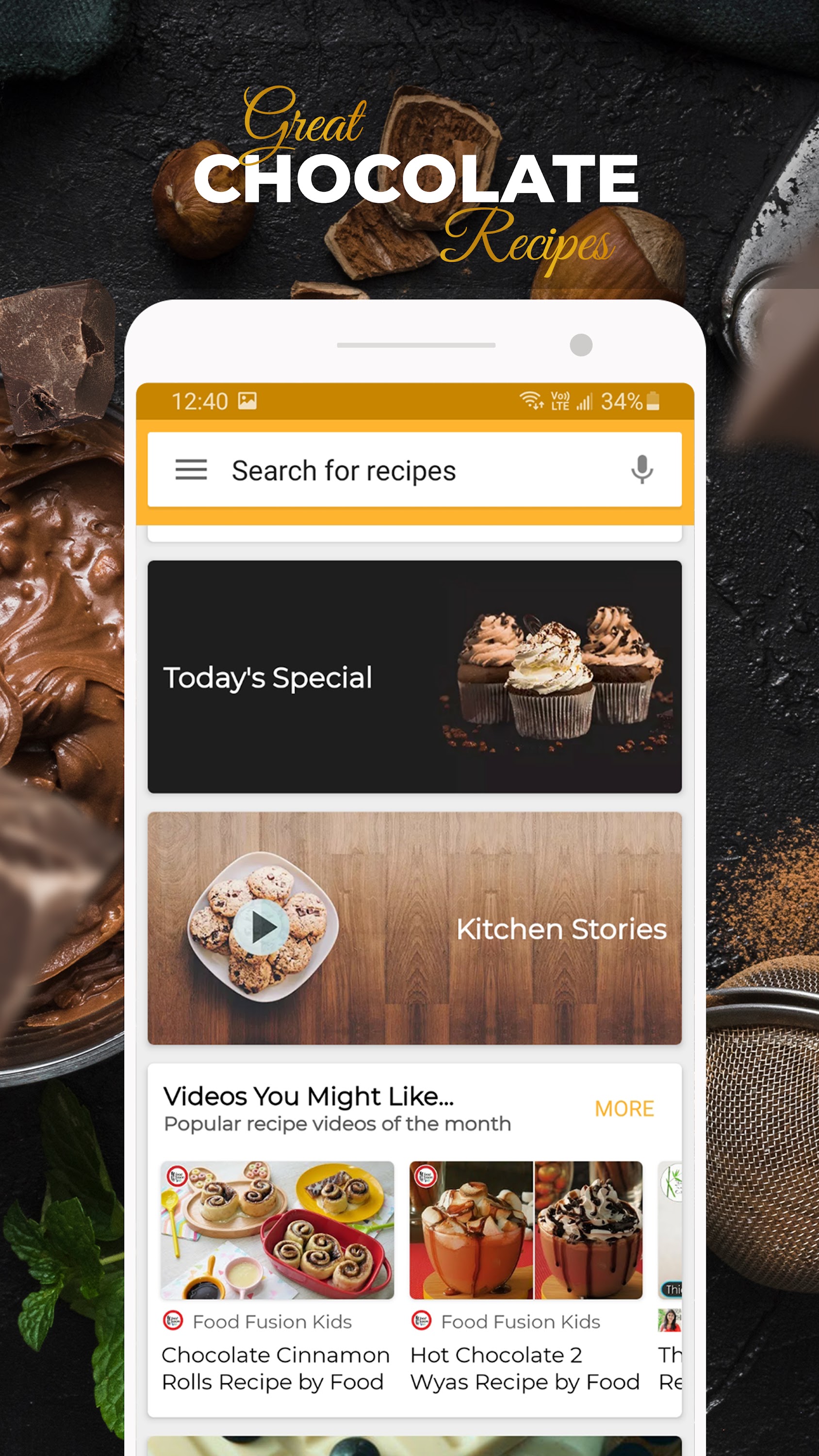 اسکرین شات 1 برنامه Chocolate Recipes