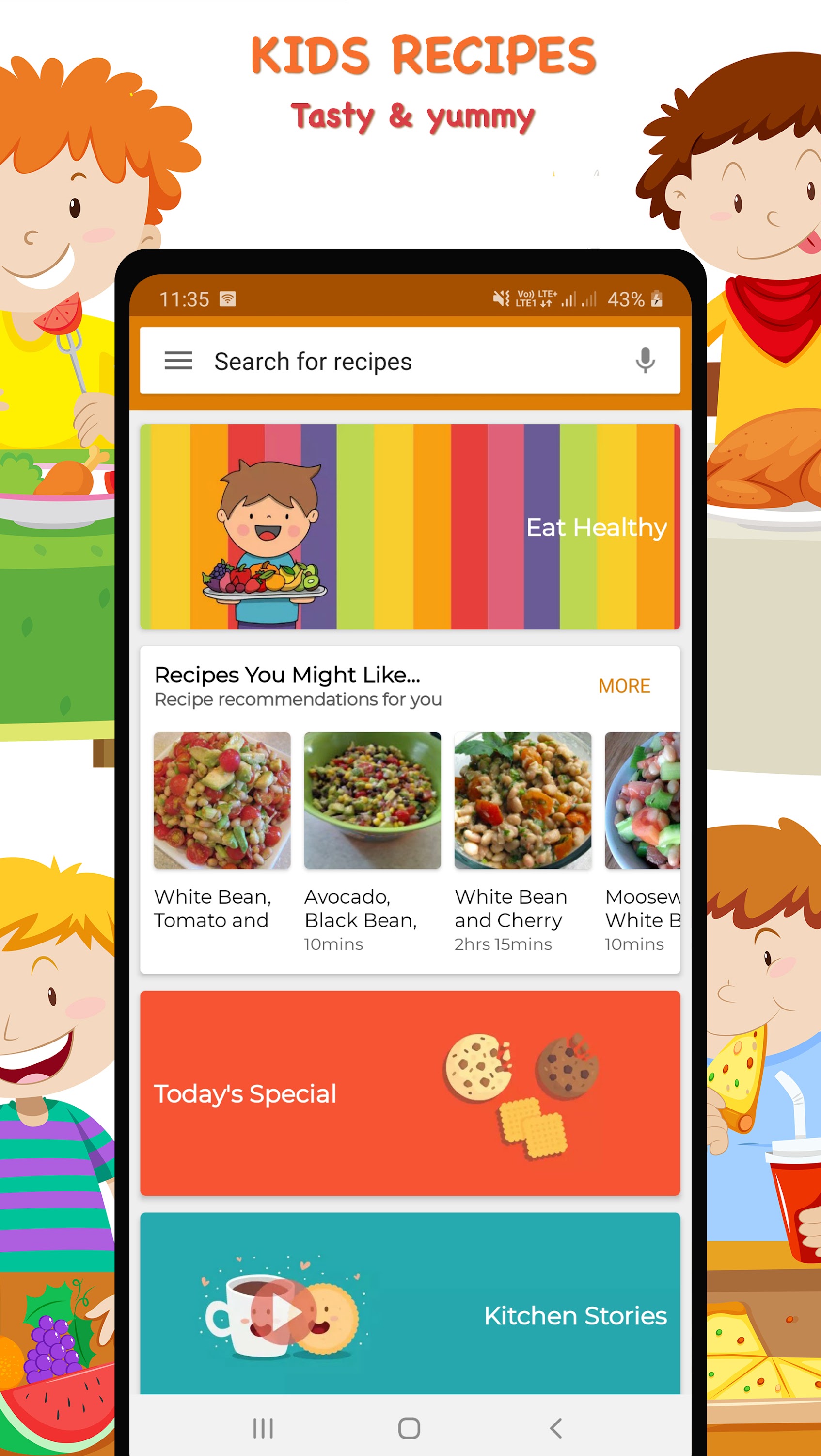اسکرین شات 1 برنامه Recipes for Kids
