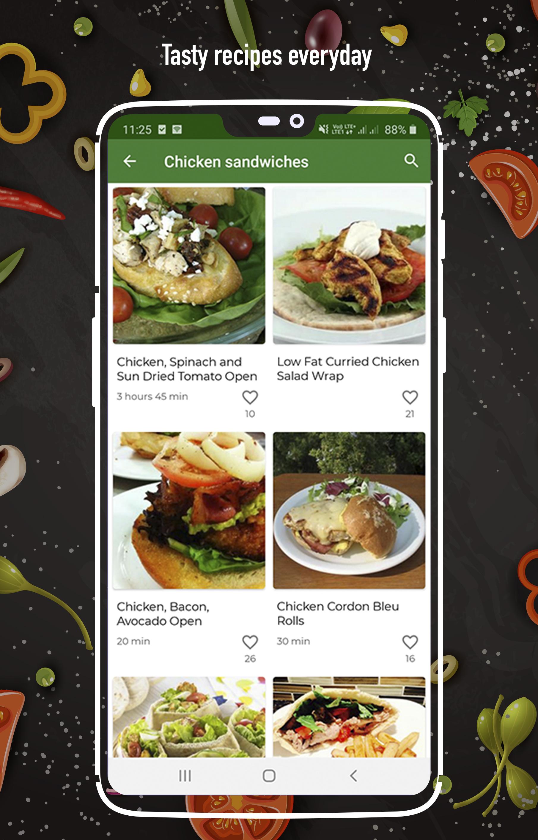 اسکرین شات 4 برنامه Sandwich Recipes