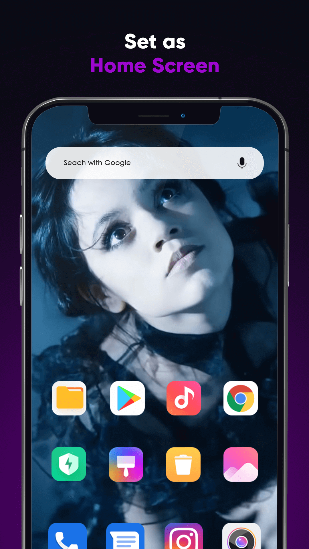 اسکرین شات 5 برنامه Wednesday Addams Wallpapers HD