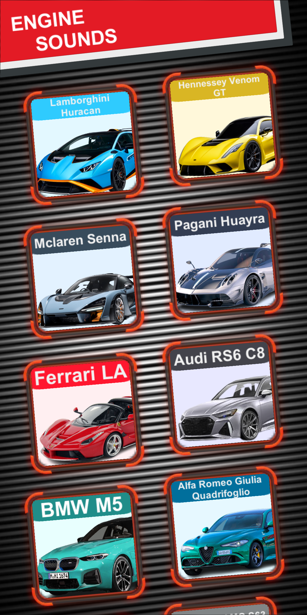 اسکرین شات 6 برنامه Engine Sounds : Car & Supercar