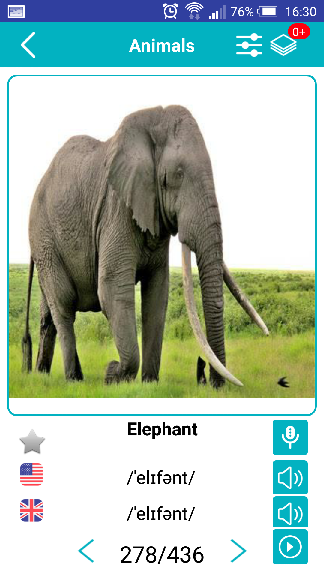 اسکرین شات 3 برنامه English Animals Vocabulary