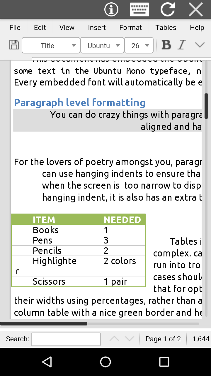 اسکرین شات 1 برنامه AndroDOC editor for Doc & Word