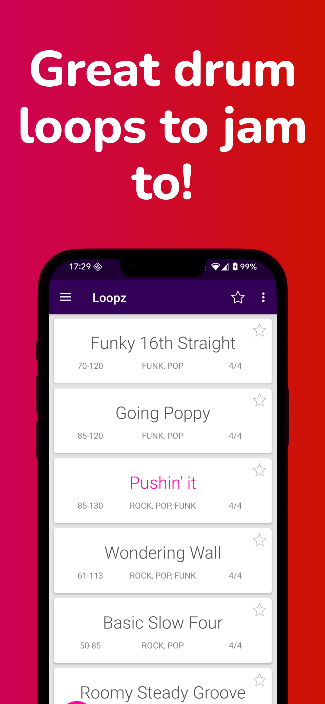اسکرین شات 1 برنامه Loopz - Drum Loops!