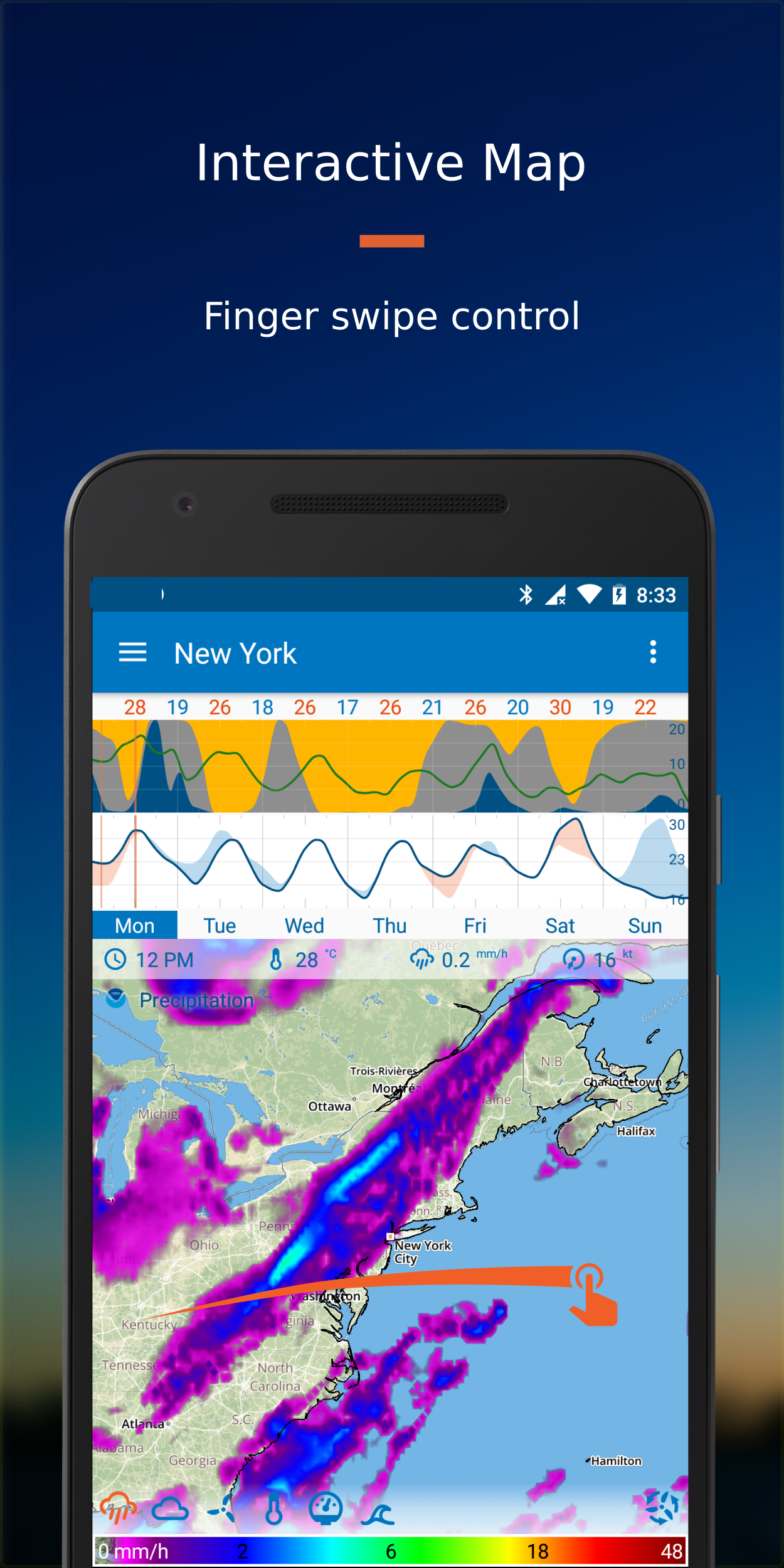 اسکرین شات 1 برنامه Flowx: Weather Map Forecast