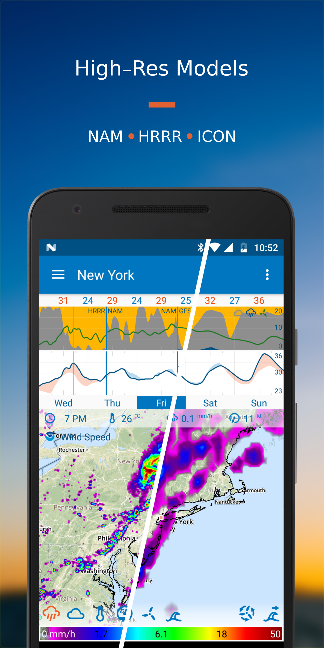 اسکرین شات 3 برنامه Flowx: Weather Map Forecast