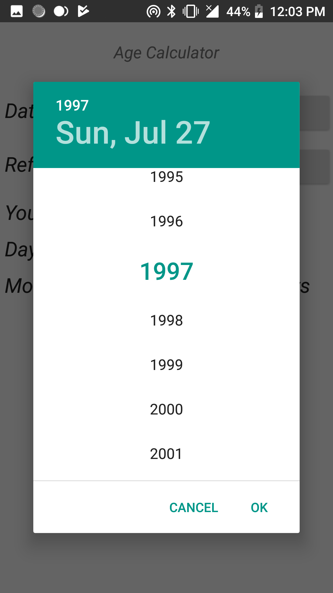 اسکرین شات 2 برنامه Age & Time Calculator