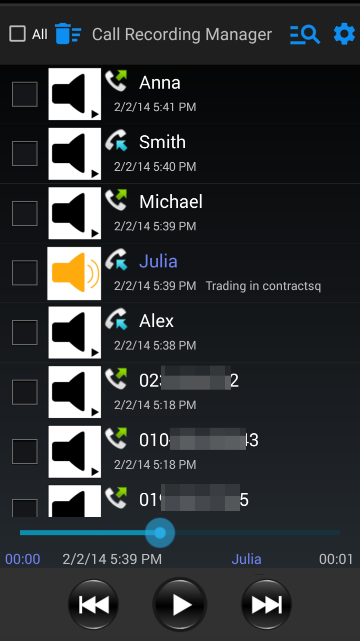 اسکرین شات 1 برنامه Call recording manager