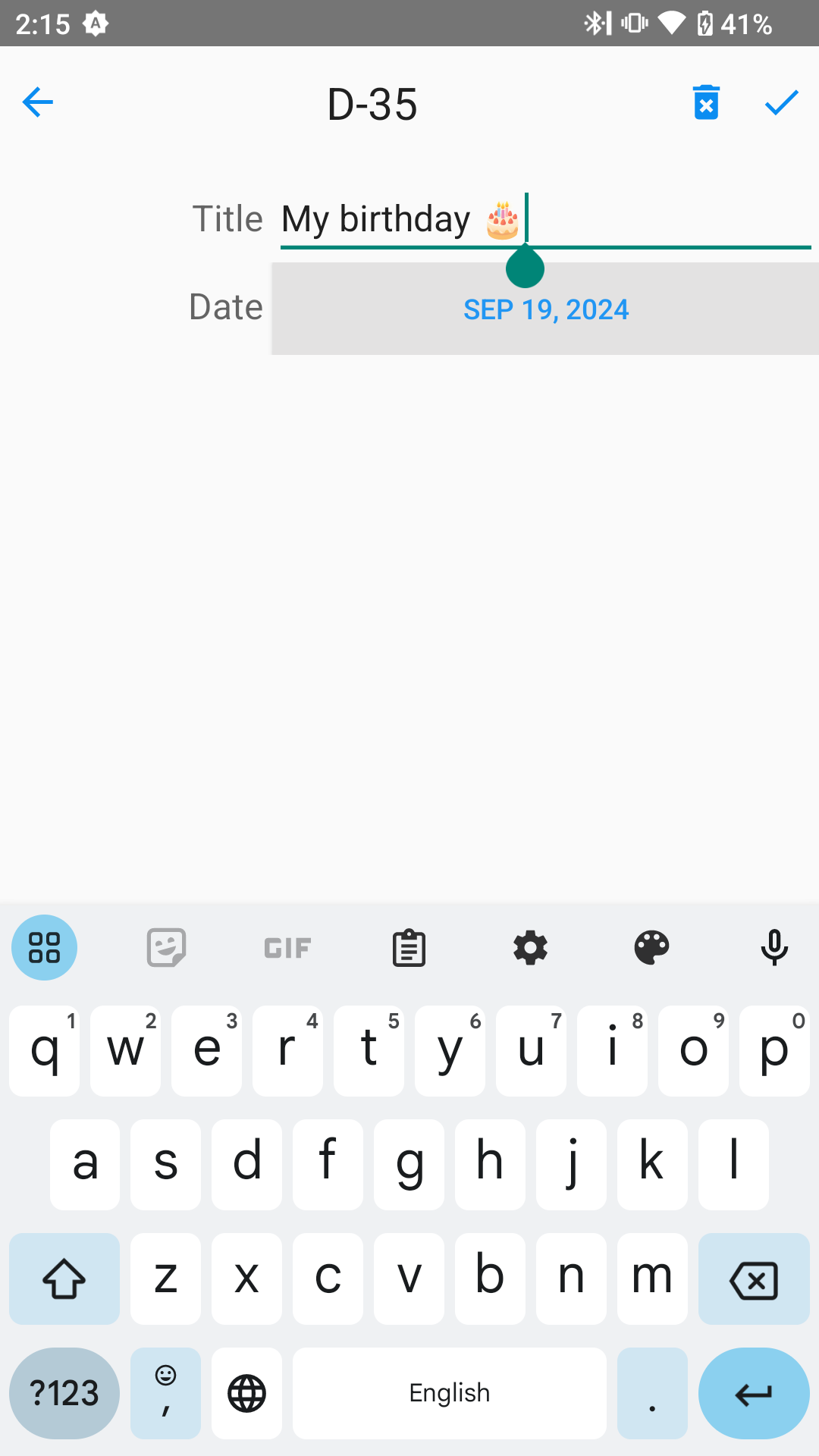 اسکرین شات 1 برنامه D-Day List