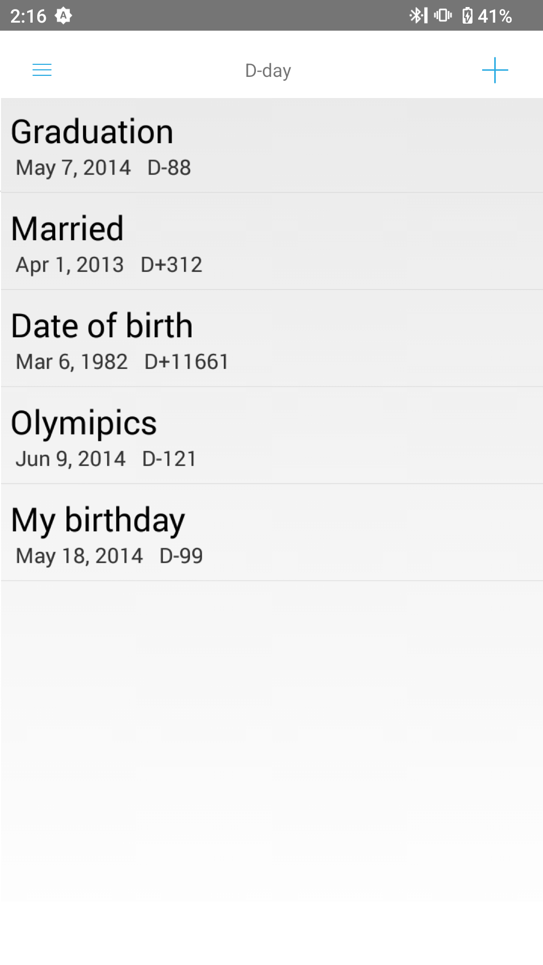 اسکرین شات 3 برنامه D-Day List