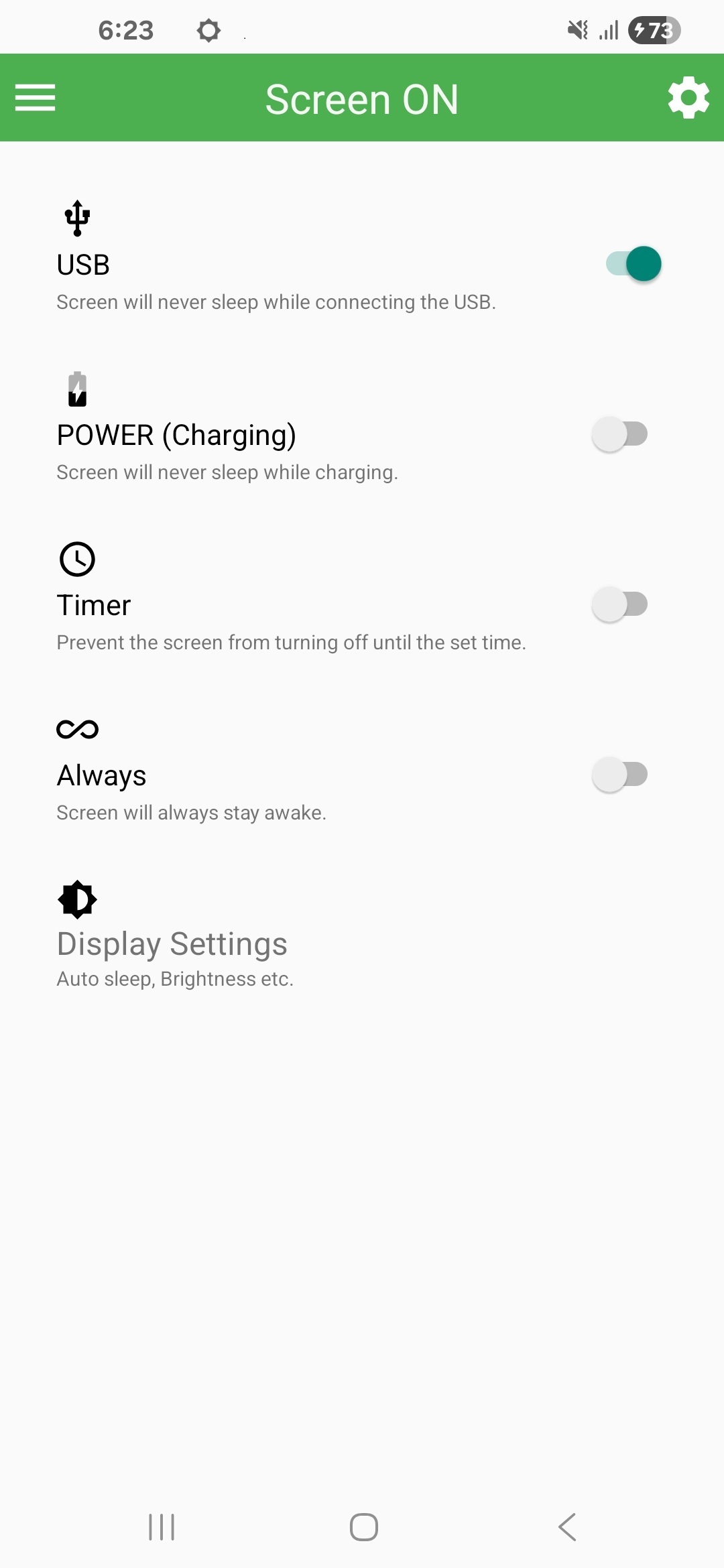 اسکرین شات 1 برنامه Screen ON (Stay awake)
