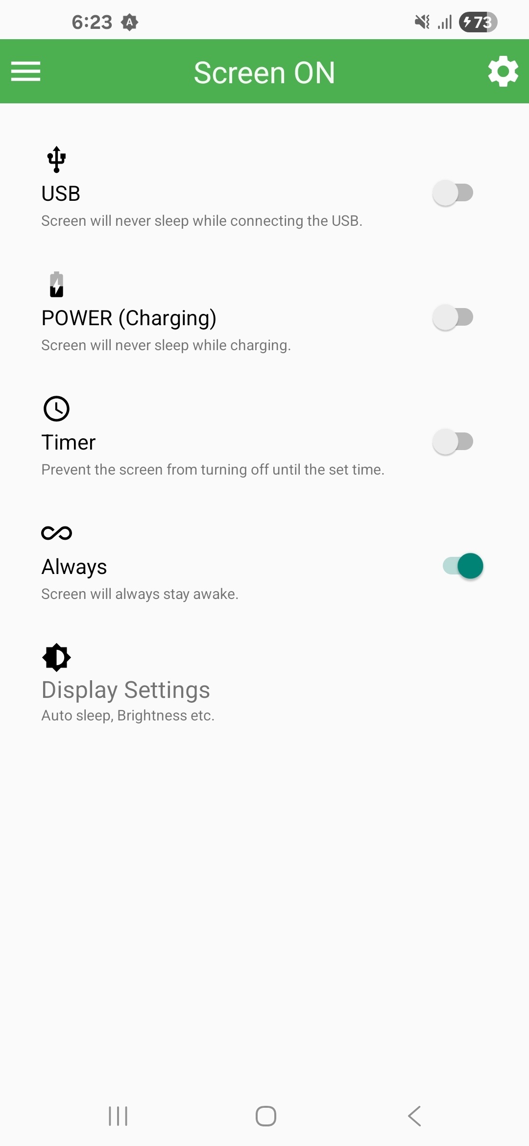 اسکرین شات 4 برنامه Screen ON (Stay awake)