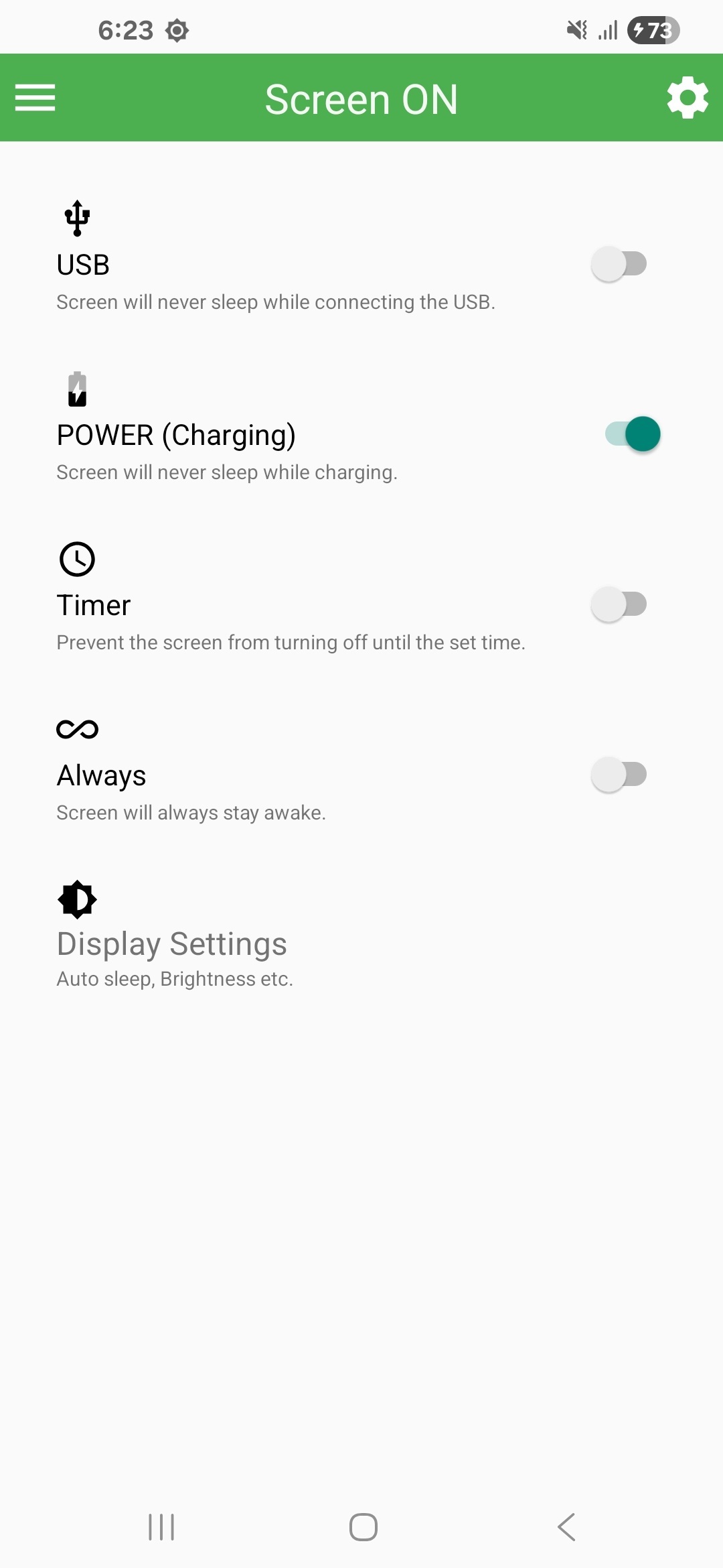 اسکرین شات 2 برنامه Screen ON (Stay awake)